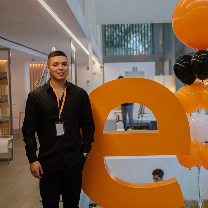 Professional portrait at modern venue